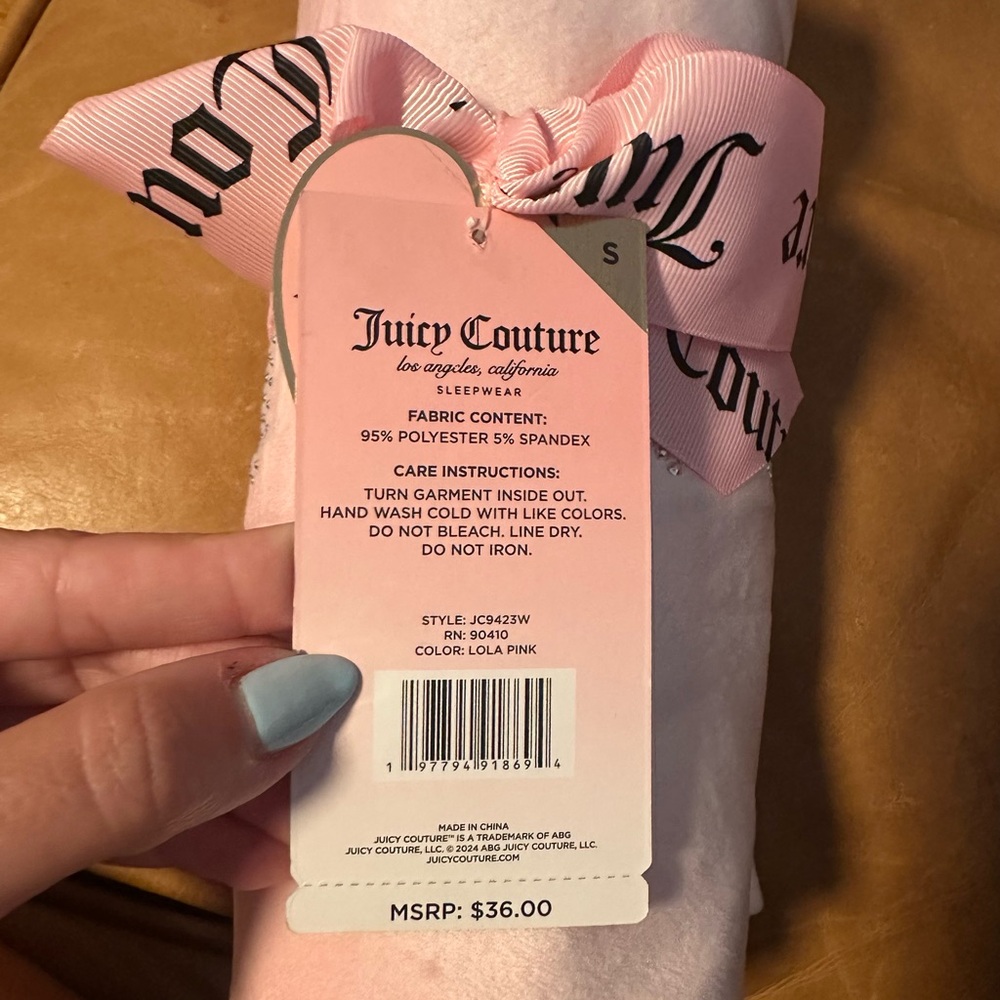Juicy Couture Pink Velvet Fleece Pants - Picture 3 of 5